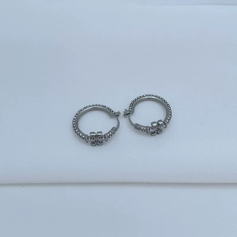 Tory Burch Gold Plated Double Pave Hoop and Cross Stud Earrings Set - Picture 7 of 7